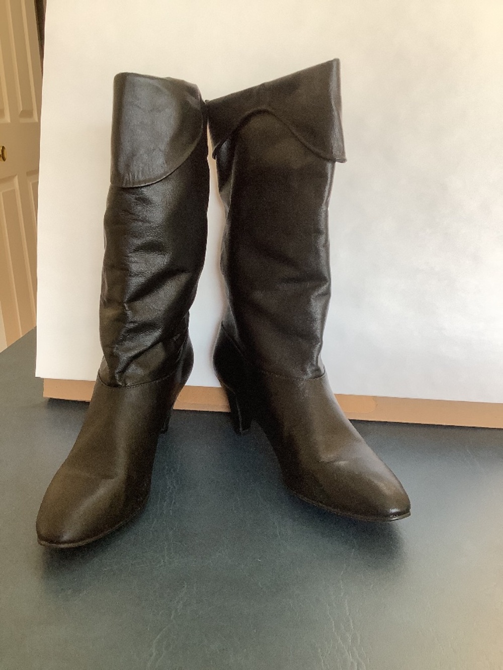 Black Cobbie Boots Size 8